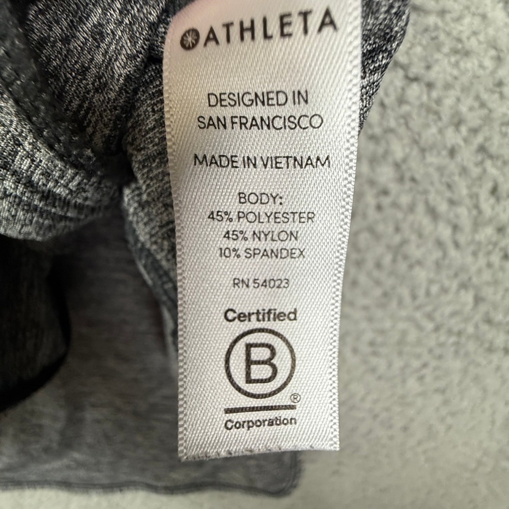 ATHLETA Pacifica Baja Gray Heathered Full Zip‎ Hoodie Long Sleeve Thumbholes XL - Picture 4 of 9